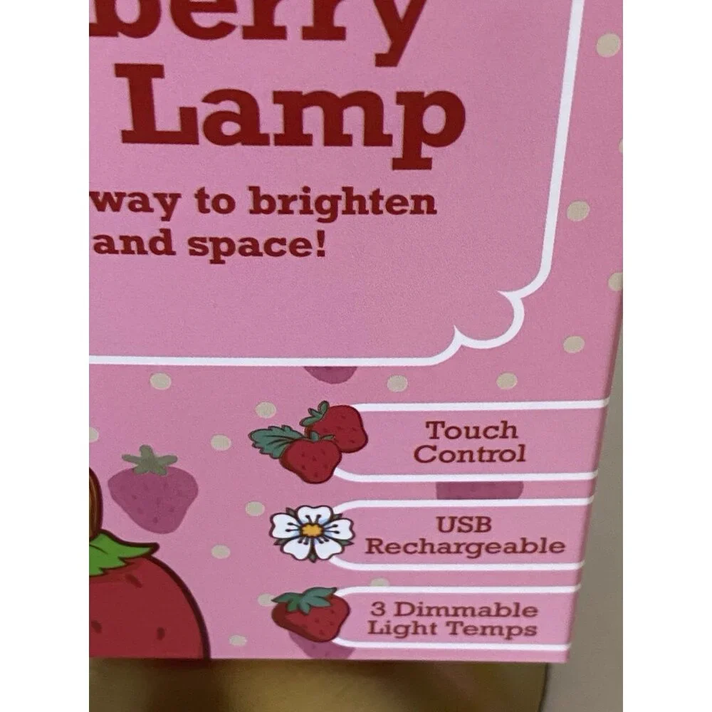 Strawberry‎ Shortcake Touch Lamp USB Rechargeable Glass Dimmable Light VIRAL NEW